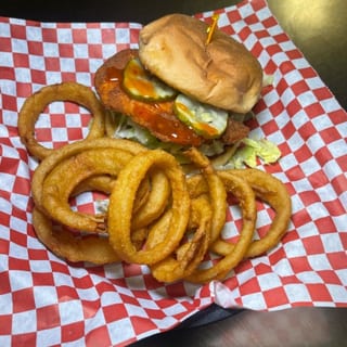 Spicy Fried Chicken Sandwich on Brioche Bun