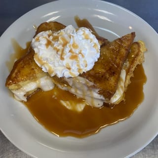 Caramel Cream Cheese Stuffed French Toast