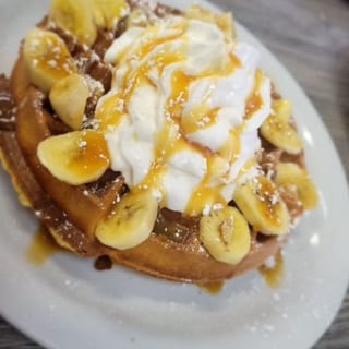 Banana & Walnut Caramel Waffle