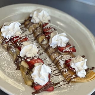 Strawberry Banana Crepes with Nutella